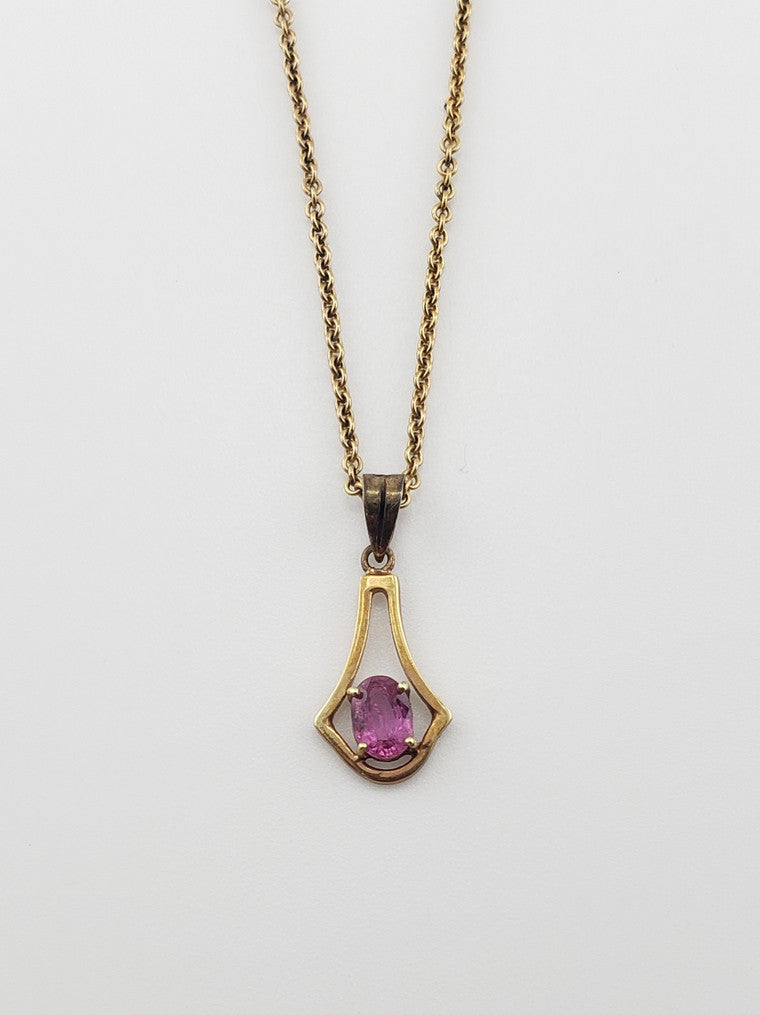 Pink Lavalier Necklace