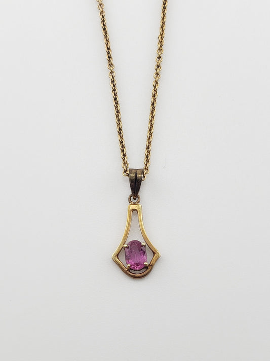 Pink Lavalier Necklace