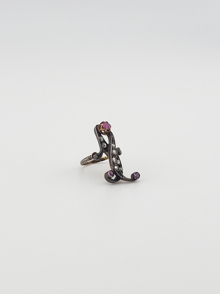Georgian Style Diamond & Ruby Ring