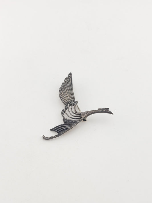 SS Vintage Marcasite Bird N Flight