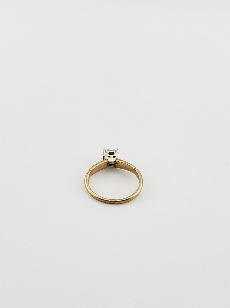 Two-Tone Solitaire Milligrain Ring
