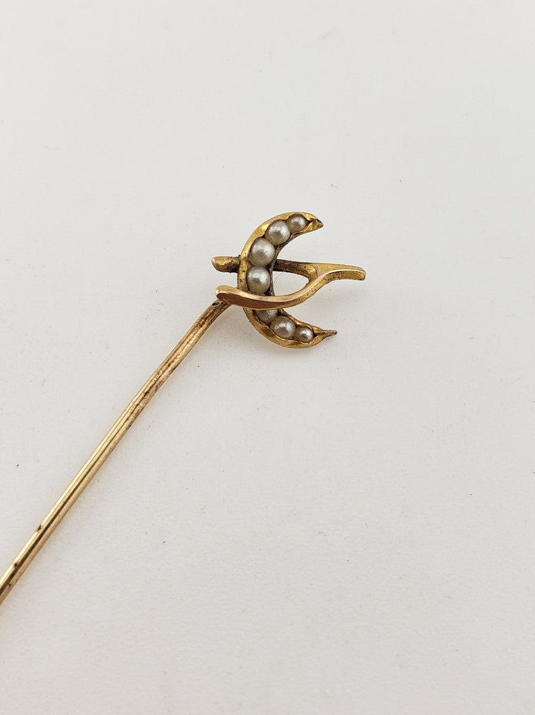 Moon+Wishbone Stickpin