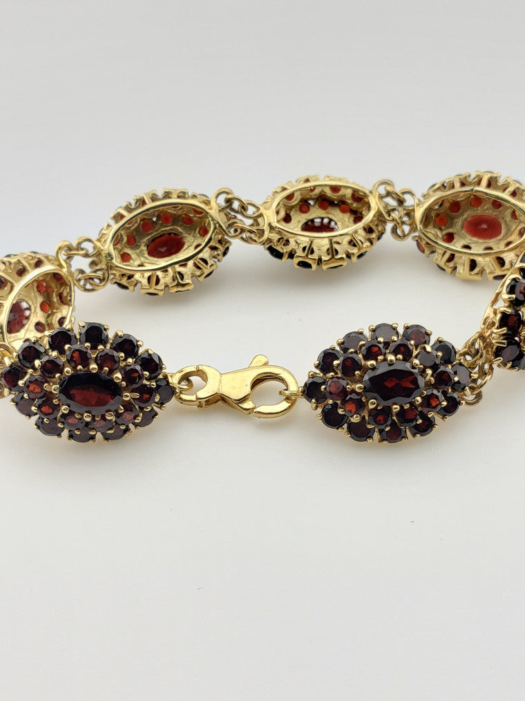 Garnet Cluster Bracelet