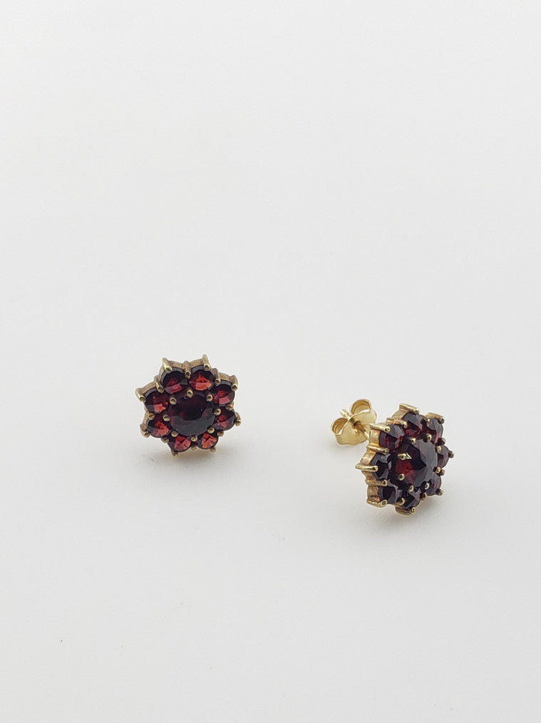 Small Garnet Star Studs