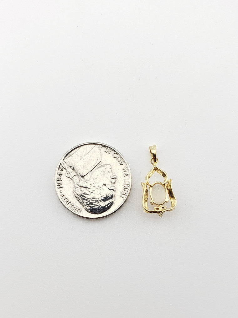 Opal Pendant with Diamonds