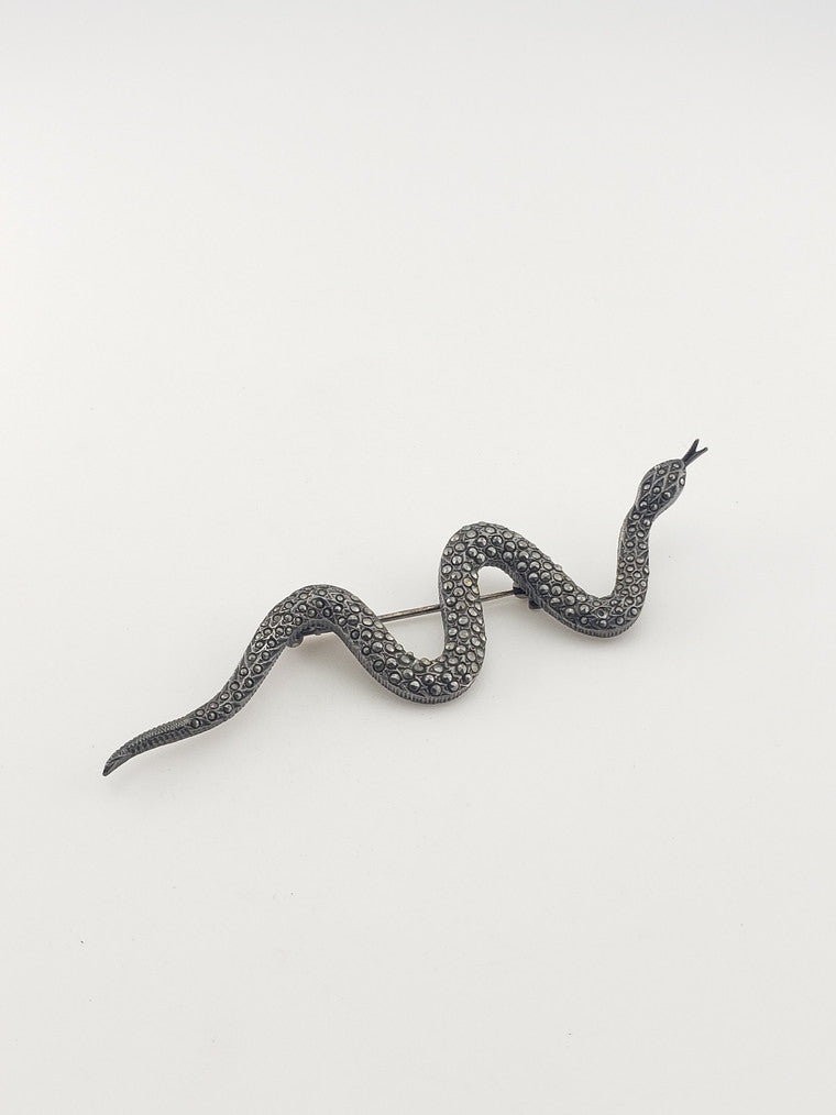 Marcasite Silver Snake