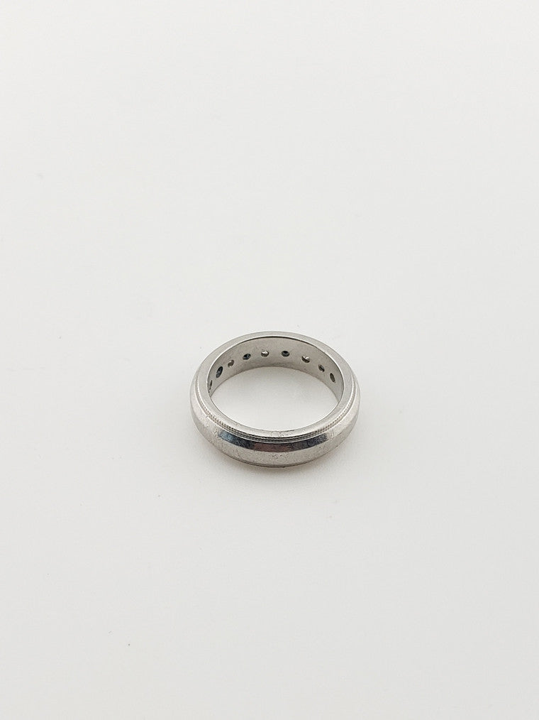 Platinum Diamond and Sapphire Band