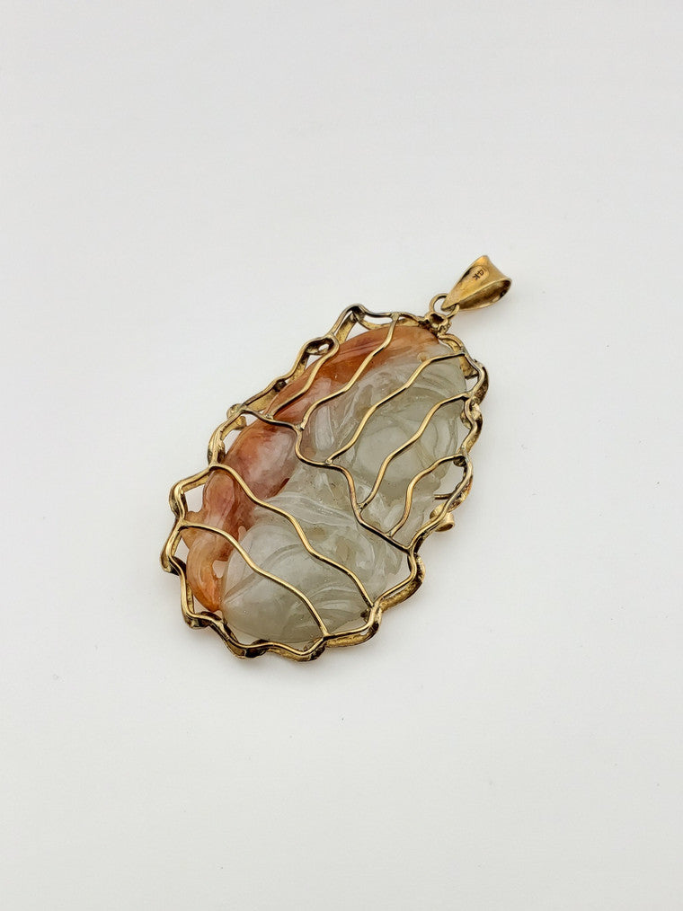 Green+Red Jade Pendant