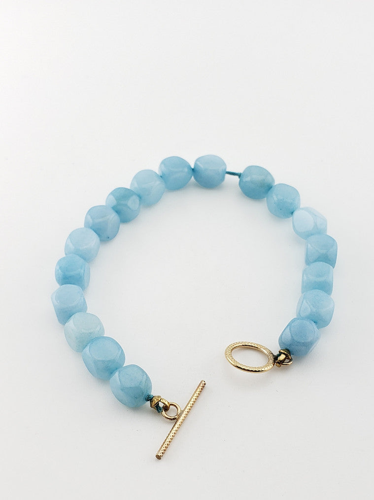 Blue Chalcedony Bead Bracelet