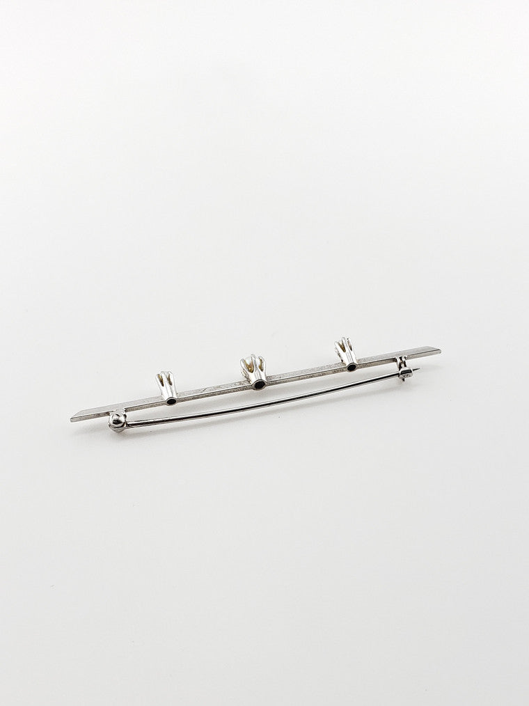 14k Bar Pin With Pearls