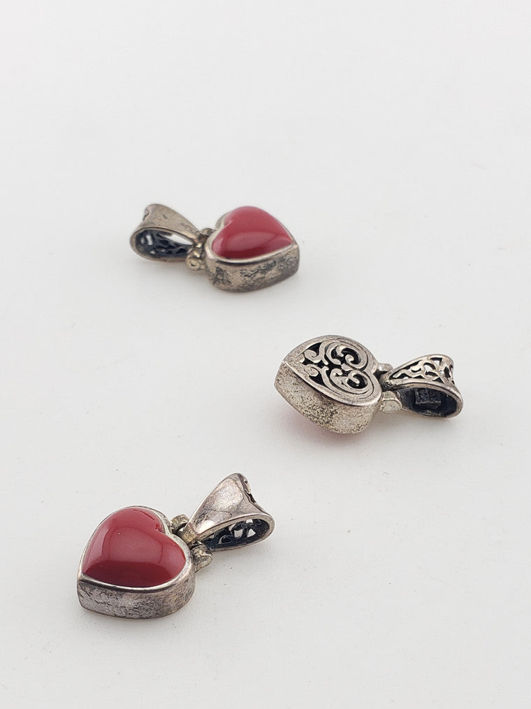 SS Reversible Red Enamel Heart