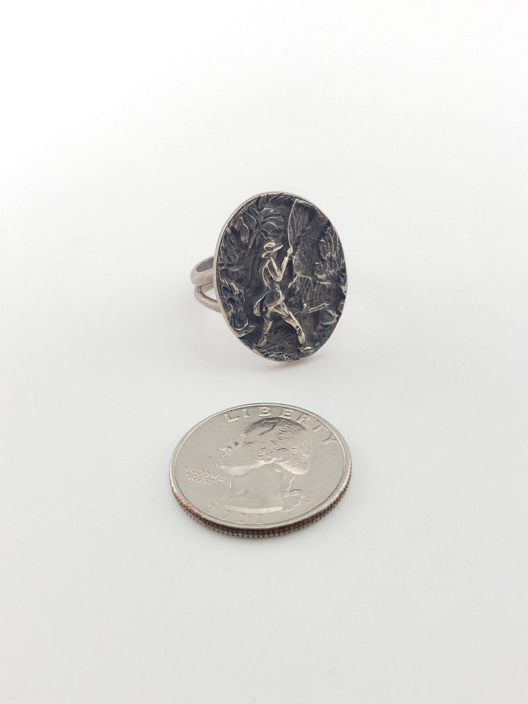 Silver Fisherman 3D Ring
