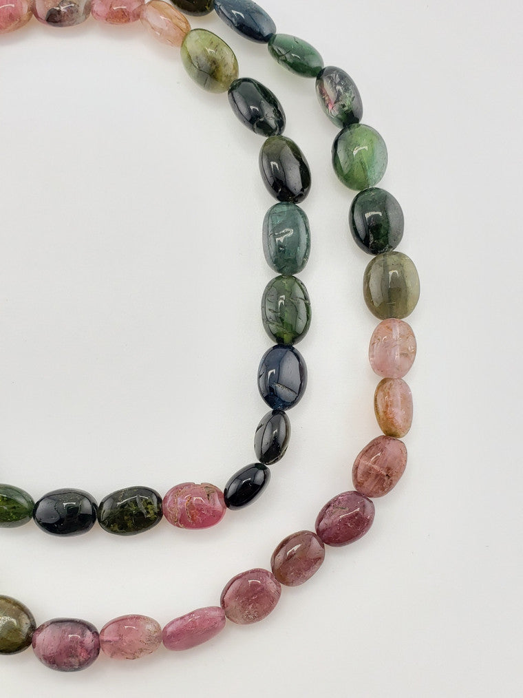 Oval Watermelon Tourmaline strand 25.25"