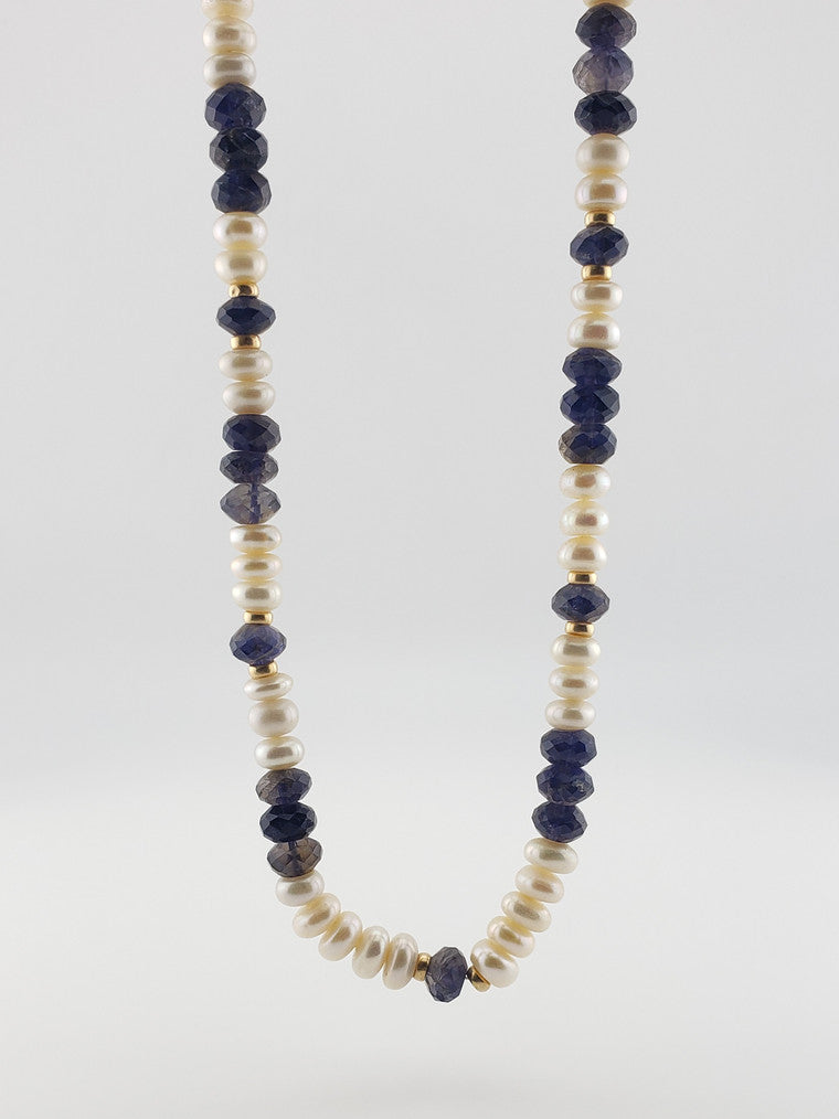 Iolite & Pearl Strand 21"