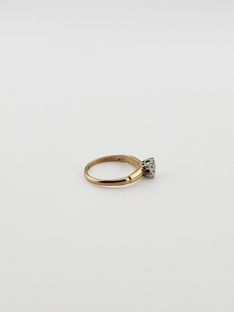Two-Tone Solitaire Milligrain Ring