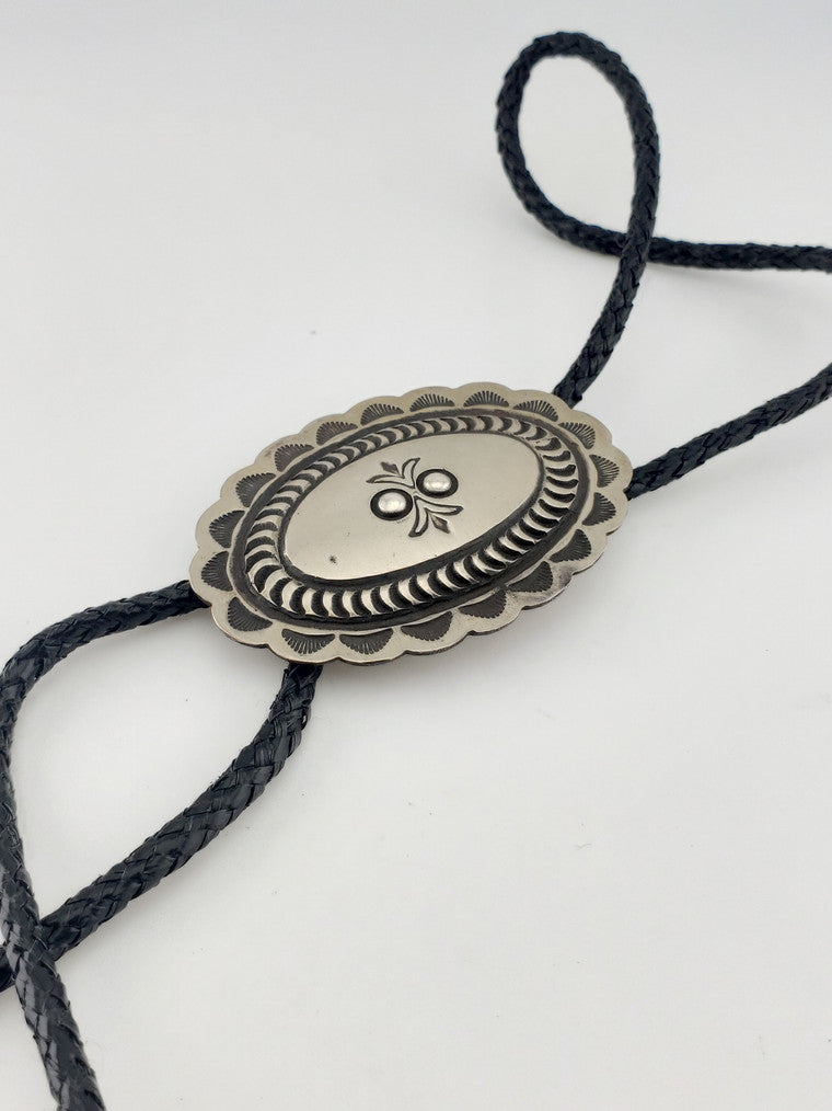 Antique silver Western Bolo Tie