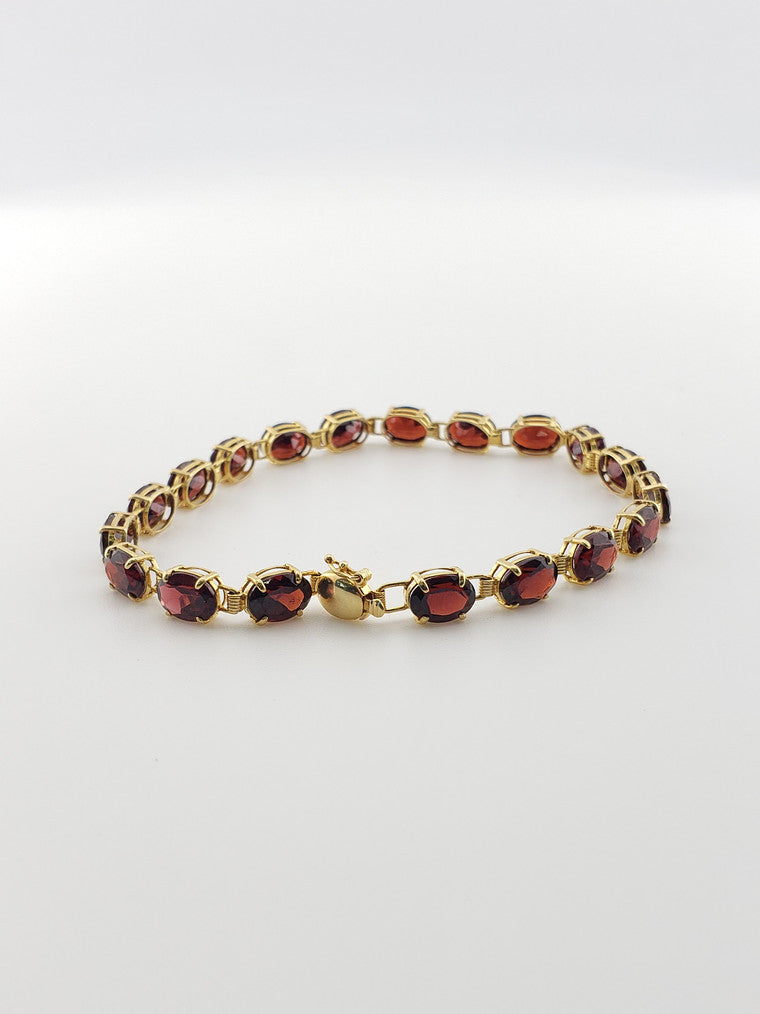 Garnet Link Bracelet