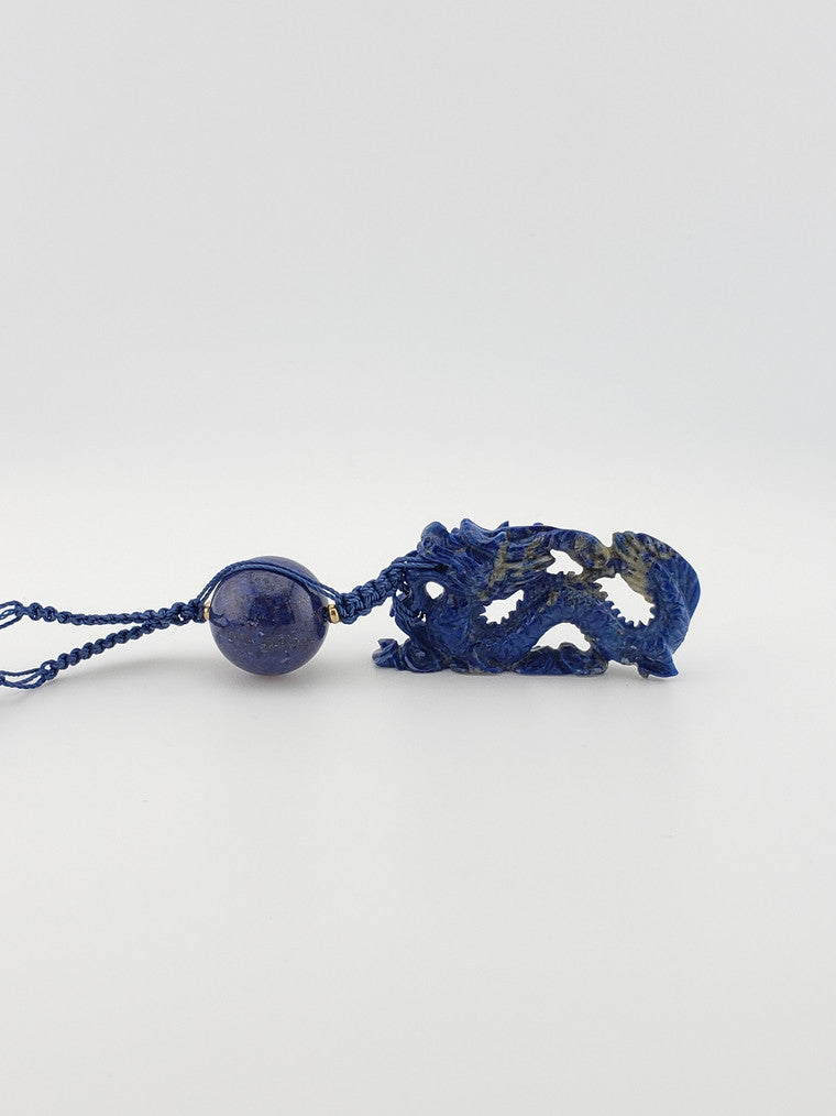 Lapis Macrame Necklace