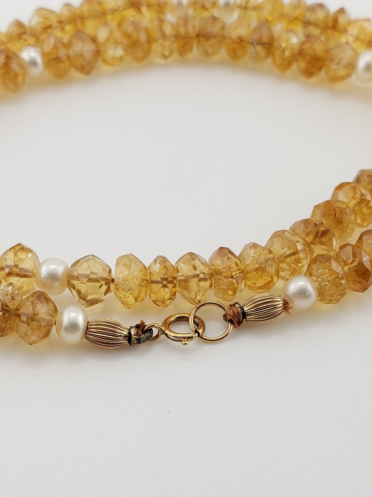 Faceted Citrine Strand 17"