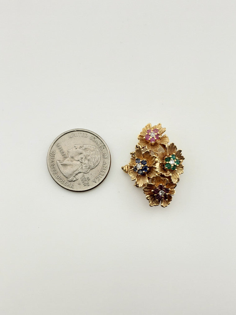 Multigem Flower Clasp