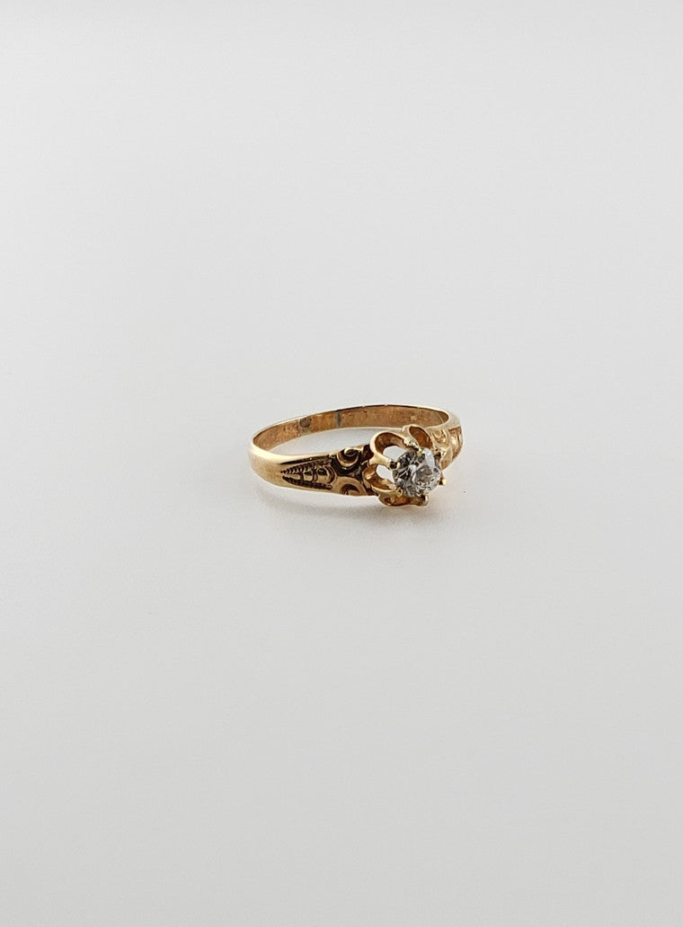 Antique Style Diamond Engagement Ring