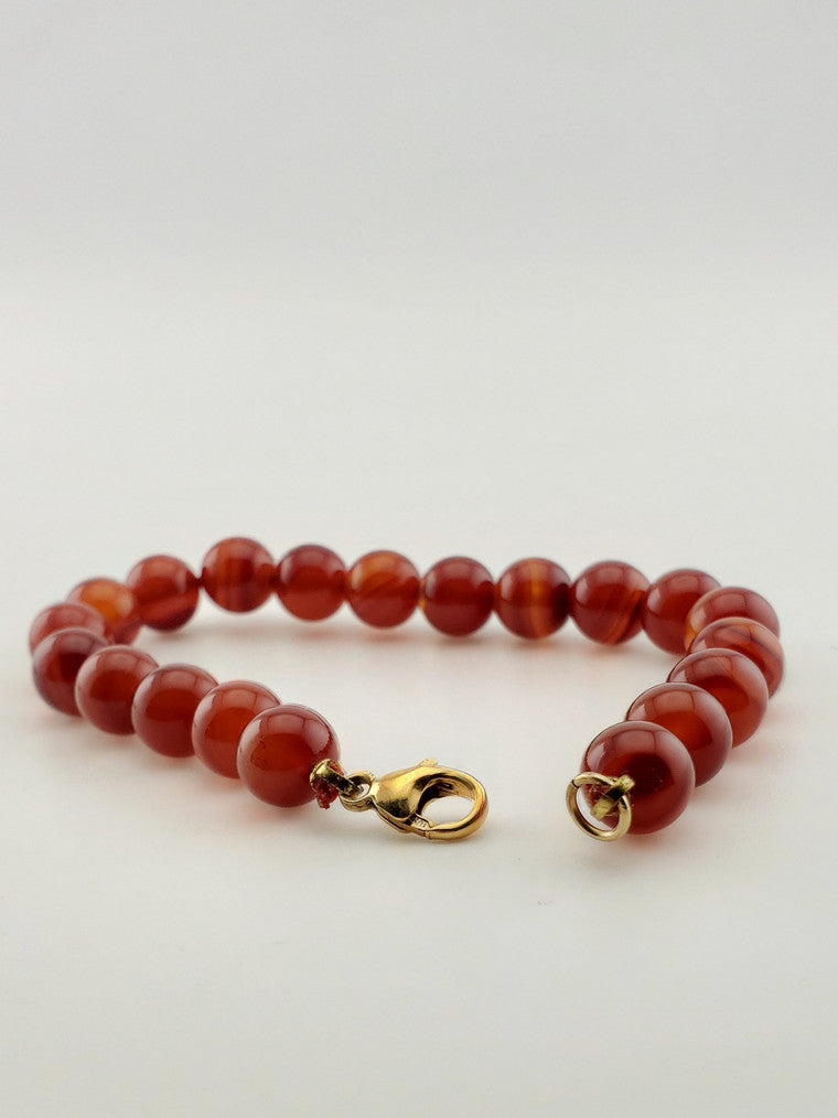 GF Carnelian Bead Bracelet