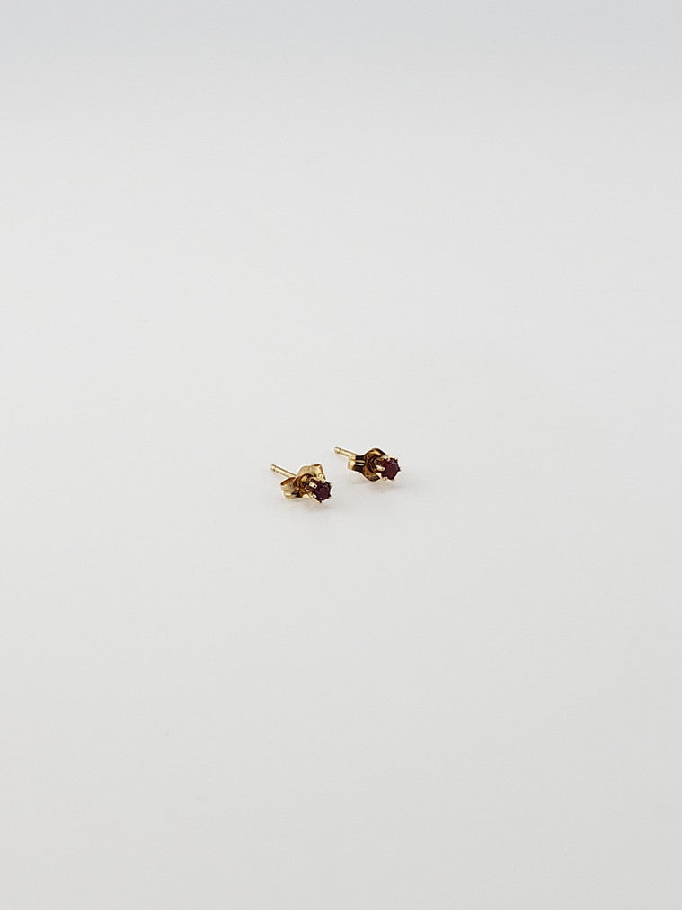 Six Prong Ruby Studs