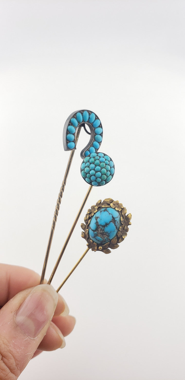 Floral Turquoise Stick Pin