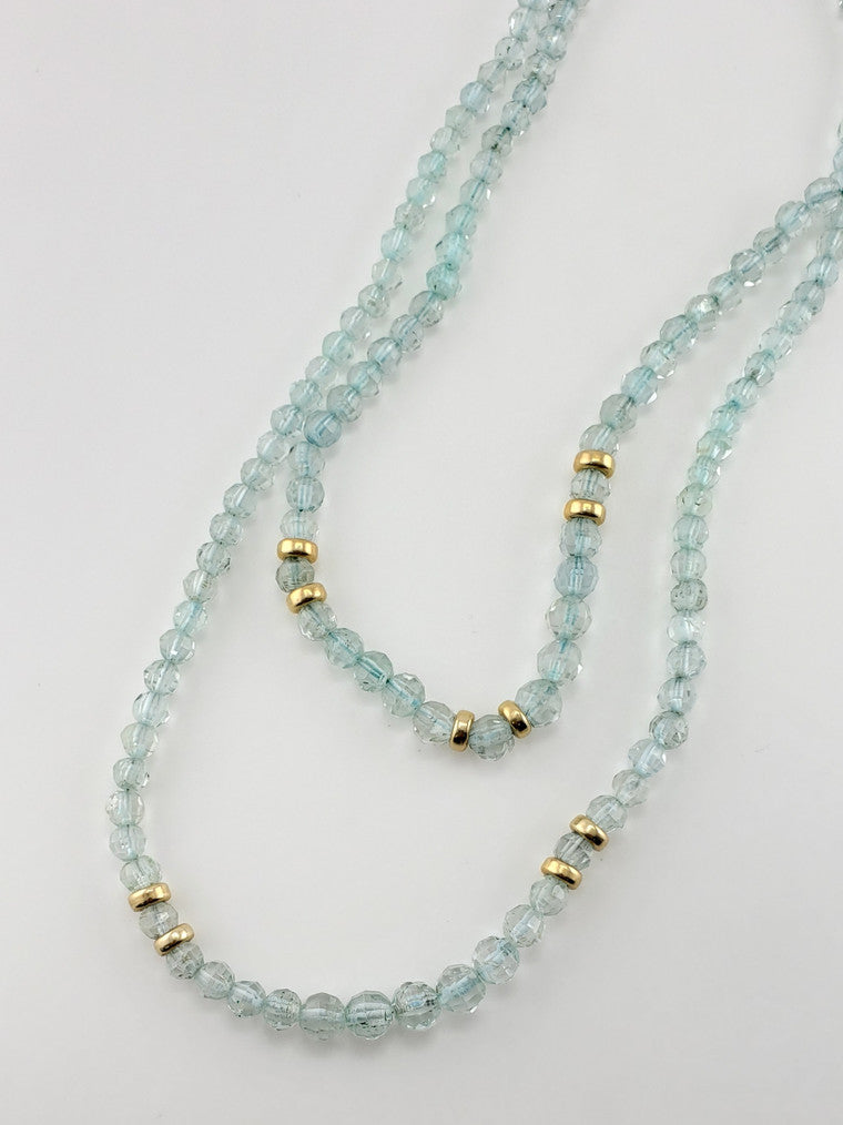 Aquamarine Faceted Bead Necklace