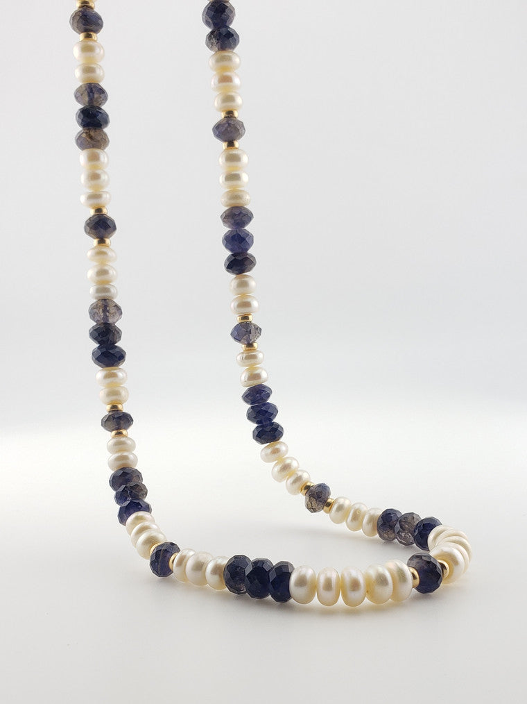Iolite & Pearl Strand 21"