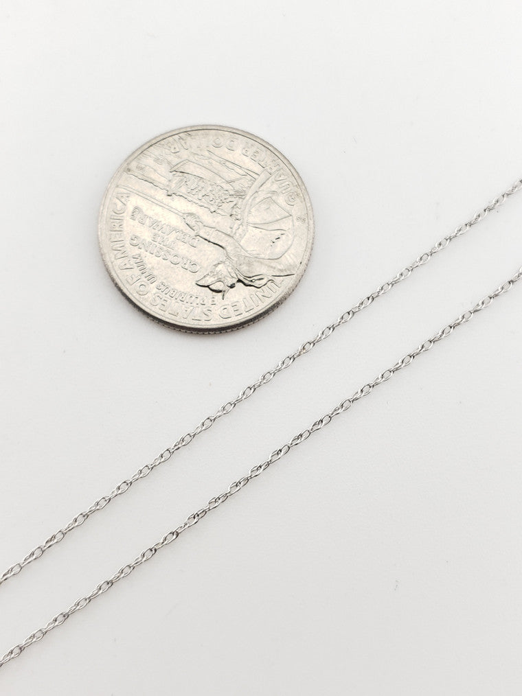 14K White Thin Rope Necklace