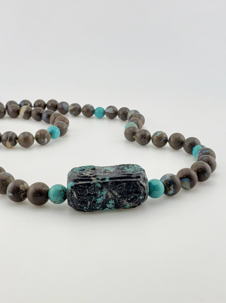 Turquoise & Boulder Opal Strand