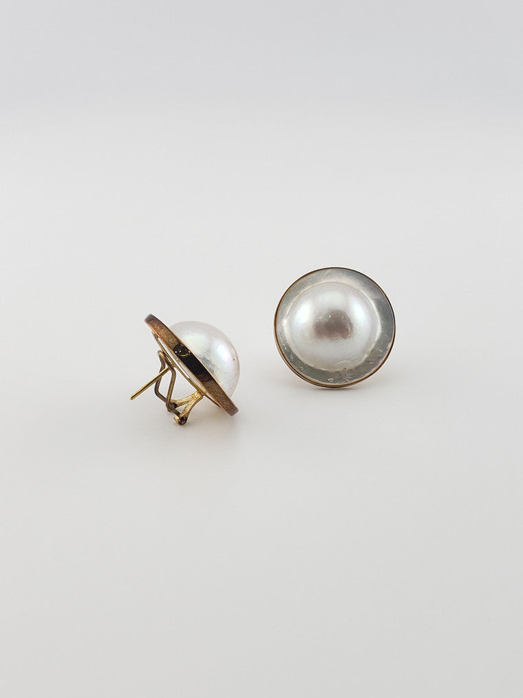 Large Pearl Dome Earrings
