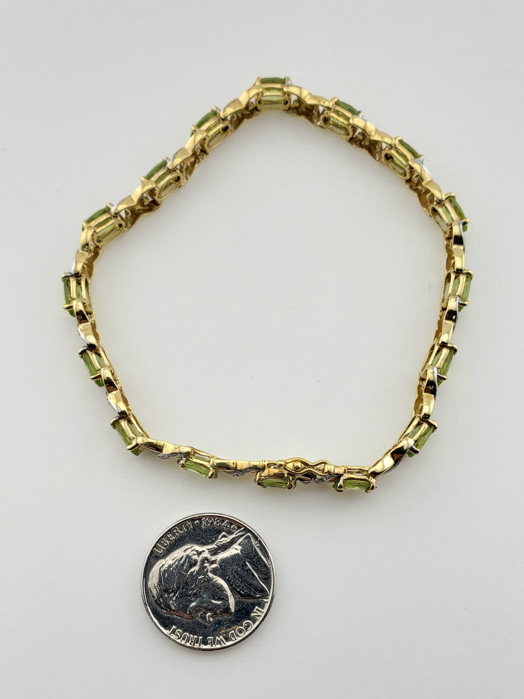 Peridot and Diamond Bracelet