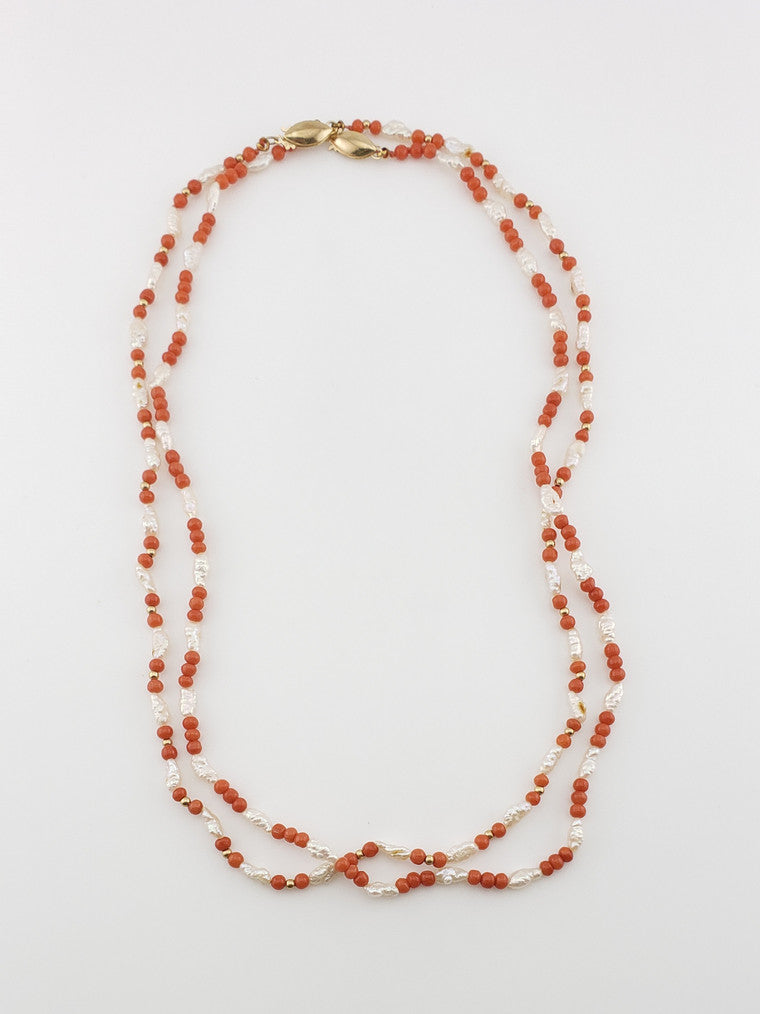 Coral and Pearl Strand 18"