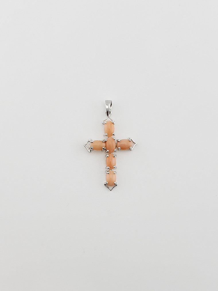 Coral Cross Pendant