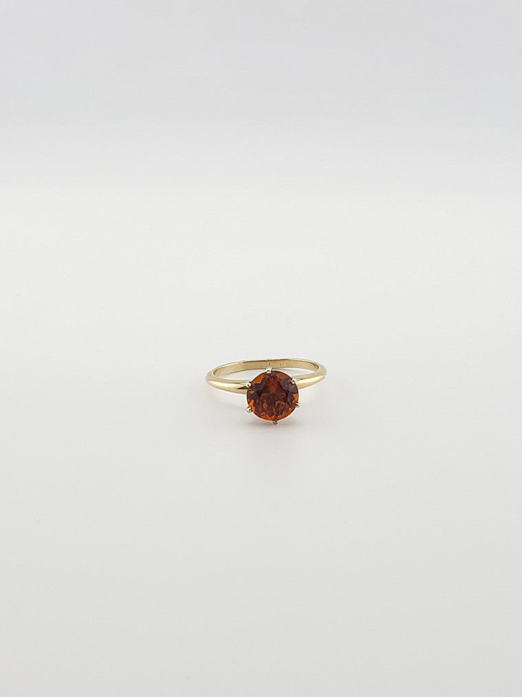Madeira Quartz Solitaire Ring