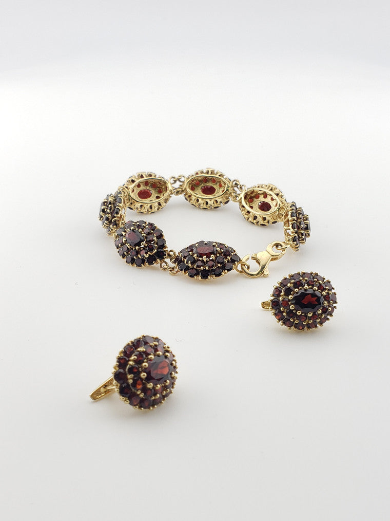 Garnet Cluster Earrings