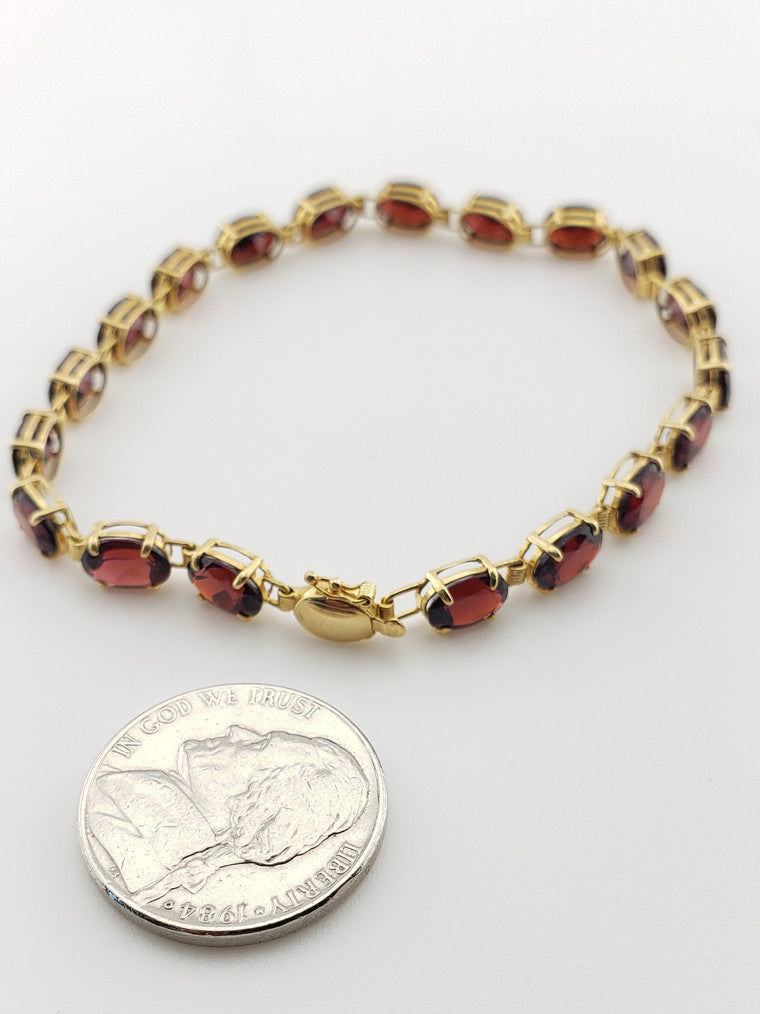 Garnet Link Bracelet