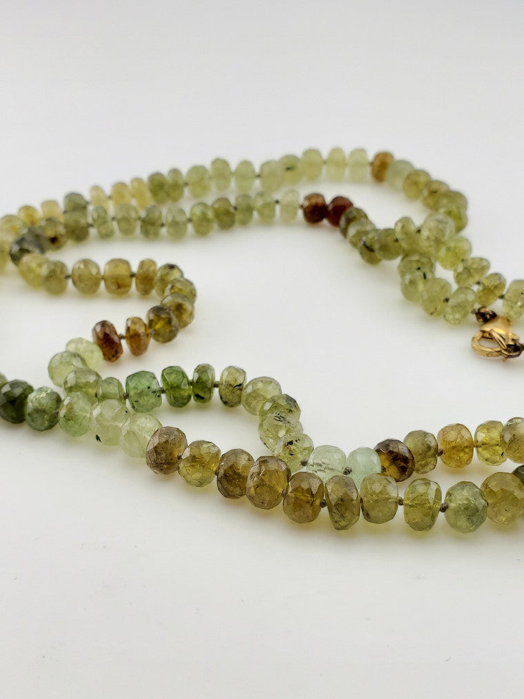 GF Faceted Green Garnet Strand
