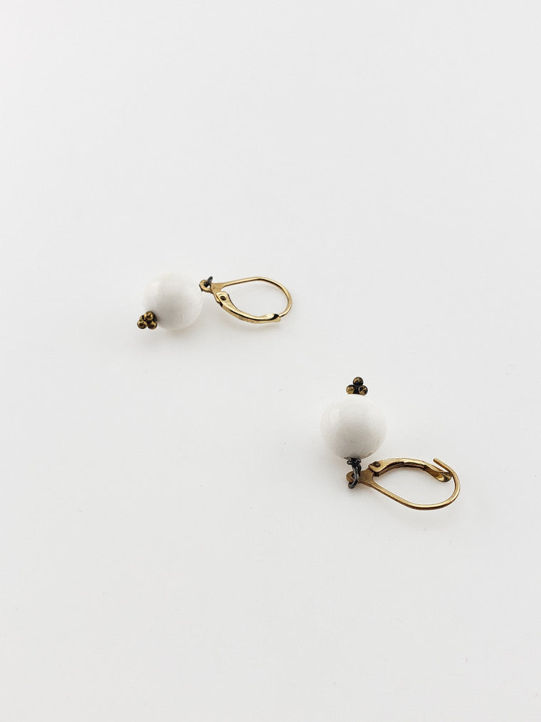 GF White Jade Earrings