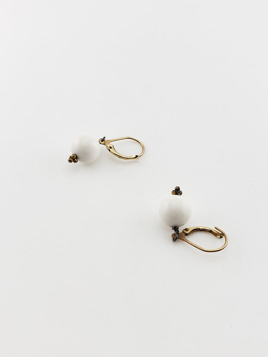 GF White Jade Earrings