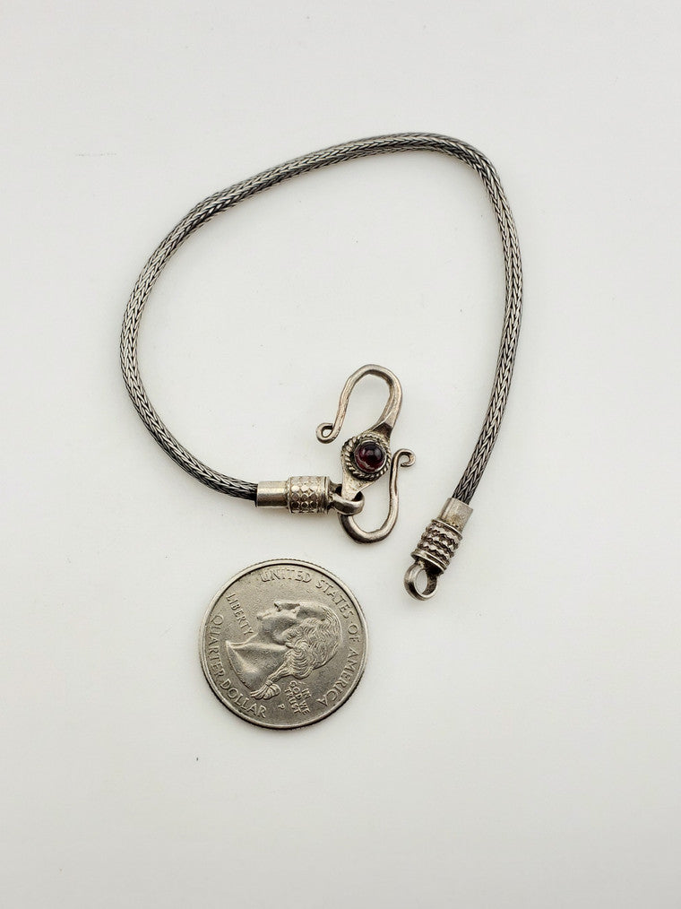 SS Snake Chain Bracelet w/ Hook Eye Clasp