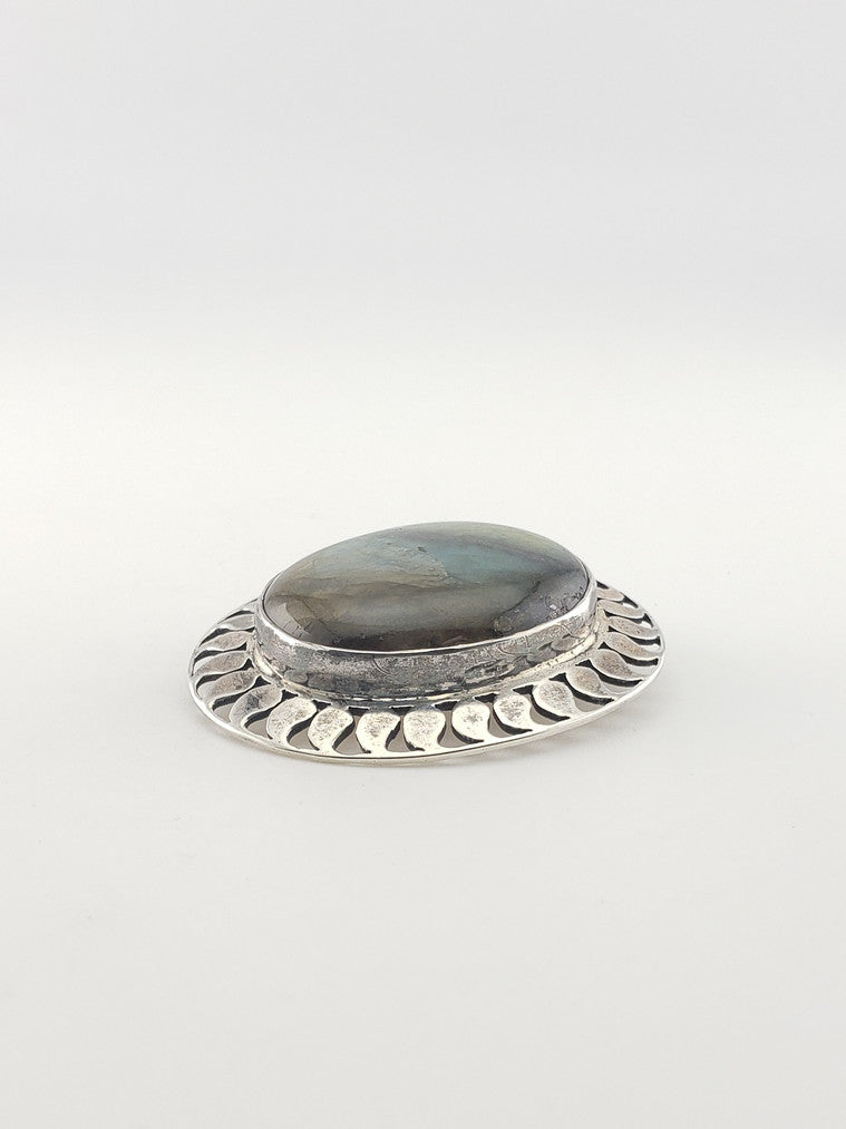 Labradorite Oval Brooch