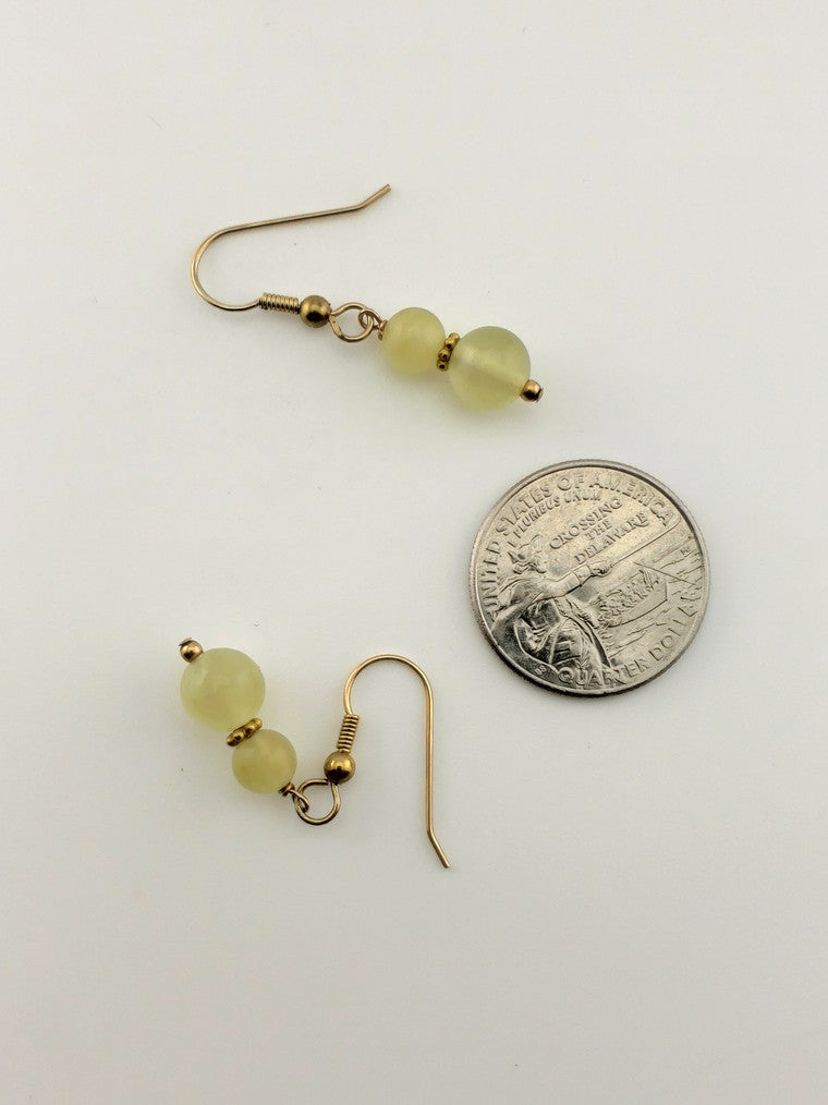GF Light Green Onyx Earrings