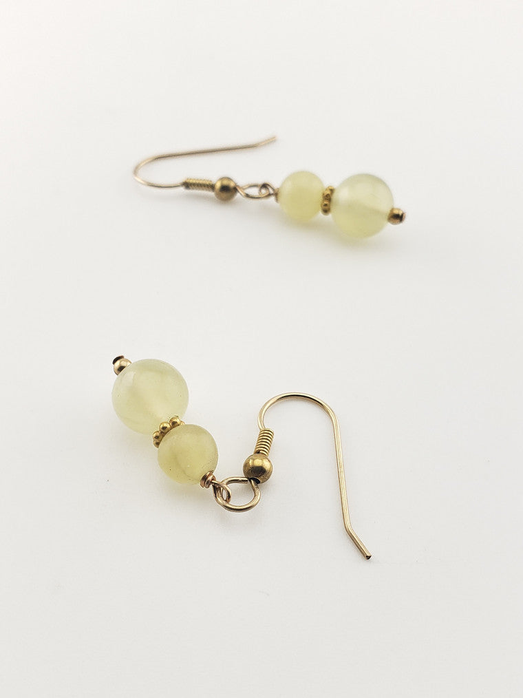 GF Light Green Onyx Earrings