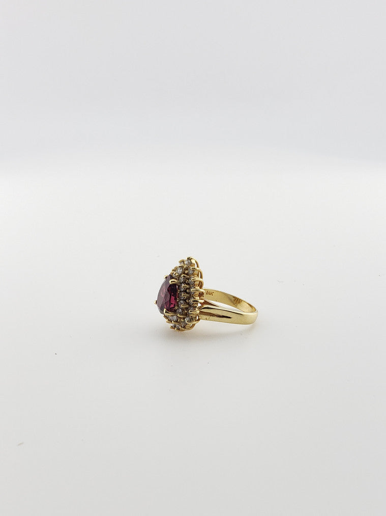 Pear Garnet Ring