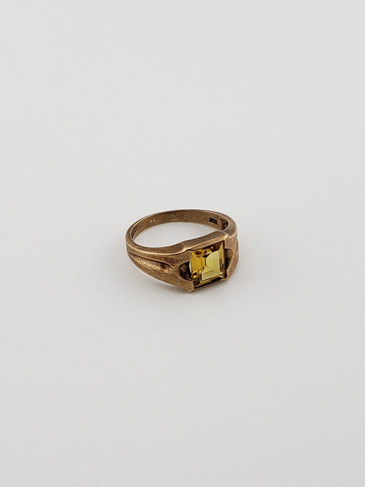 Synthetic Canary Yellow Sapphire Ring