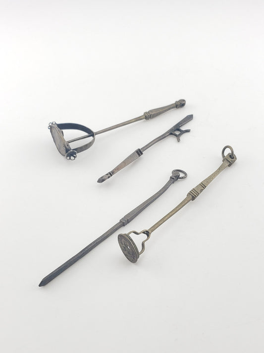 Antique Silver Tongs & Tools Set