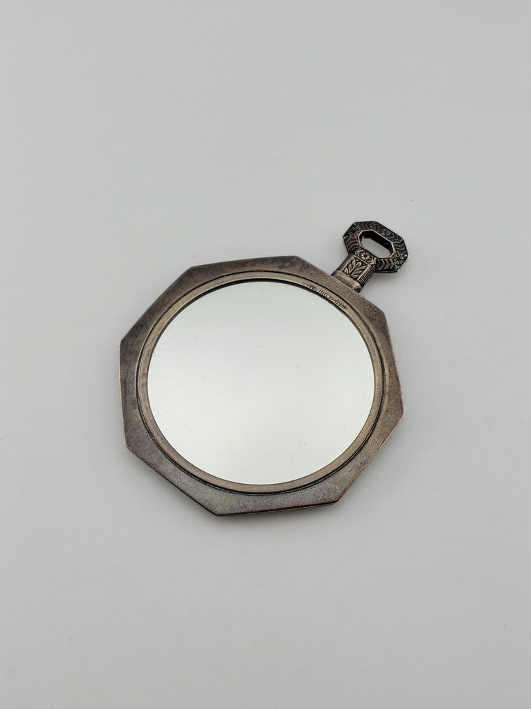 Silver Art Deco Purse Mirror